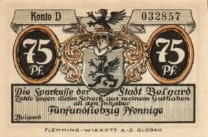 Német Birodalom/Weimari Köztársaság/ Belgard D.N. 25Pf + 50Pf + 75Pf + 1M + 2M 5klf db, teljes sor T...