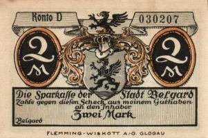 Német Birodalom/Weimari Köztársaság/ Belgard D.N. 25Pf + 50Pf + 75Pf + 1M + 2M 5klf db, teljes sor T...