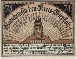 Német Birodalom/Weimari Köztársaság/ Diepholz 1921. 75Pf(4x) 4klf db, teljes sor T:I,I-