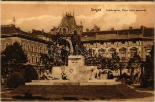 Szeged, Széchenyi tér, Tisza Lajos szobor (kissé ázott sarkak / slightly wet corners)