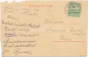 1911 Orosháza, Erzsébet királyné utca, Központi szálloda és kávéház, Brünner Ármin üzlete (b)