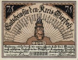 Német Birodalom/Weimari Köztársaság/ Diepholz 1921. 75Pf(4x) 4klf db, teljes sor T:I,I-