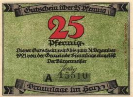 Német Birodalom/Weimari Köztársaság/ Braunlage 1921. 10Pf + 25Pf + 50Pf 3klf db, teljes sor T:I