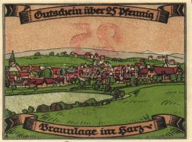 Német Birodalom/Weimari Köztársaság/ Braunlage 1921. 10Pf + 25Pf + 50Pf 3klf db, teljes sor T:I