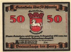 Német Birodalom/Weimari Köztársaság/ Braunlage 1921. 10Pf + 25Pf + 50Pf 3klf db, teljes sor T:I