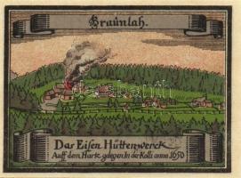 Német Birodalom/Weimari Köztársaság/ Braunlage 1921. 10Pf + 25Pf + 50Pf 3klf db, teljes sor T:I