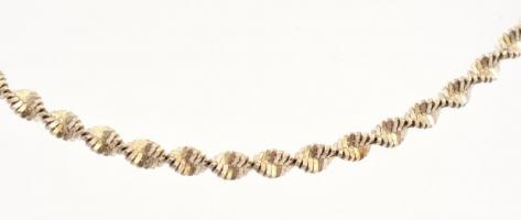 Ezüst(Ag) csavart nyaklánc, jelzett, h: 46 cm, nettó: 6,78 g