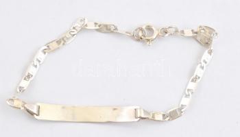 Ezüst(Ag) gravírozható, pálcikás karkötő, jelzett, h: 17 cm, nettó: 2,27 g