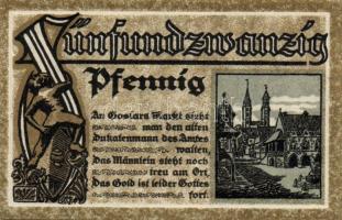 Német Birodalom/Weimari Köztársaság/ Goslar 1920. 10Pf + 25Pf + 50Pf 3klf db, teljes sor T:I