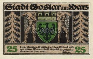 Német Birodalom/Weimari Köztársaság/ Goslar 1920. 10Pf + 25Pf + 50Pf 3klf db, teljes sor T:I