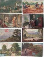 100 db RÉGI motívum képeslap: művész, festmények és tájak / 100 pre-1945 motive postcards: art, paintings, landscapes
