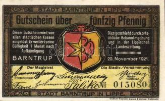 Német Birodalom/Weimari Köztársaság/ Barntrup 1921. 50Pf(2x) + 1M(2x) 4klf db, teljes sor T:I-