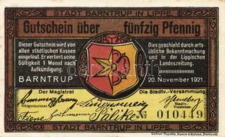 Német Birodalom/Weimari Köztársaság/ Barntrup 1921. 50Pf(2x) + 1M(2x) 4klf db, teljes sor T:I-