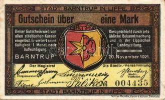 Német Birodalom/Weimari Köztársaság/ Barntrup 1921. 50Pf(2x) + 1M(2x) 4klf db, teljes sor T:I-