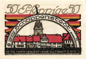 Német Birodalom/Weimari Köztársaság/ Schöppenstedt 1921. 50Pf(10x) 10klf db, teljes sor T:I,I-