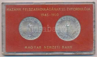 1970. 50Ft Ag + 100Ft Ag "Felszabadulás" pár, eredeti, MNB plasztiktokban T:BU patina  Adamo EM36, EM37