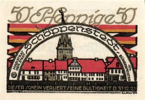 Német Birodalom/Weimari Köztársaság/ Schöppenstedt 1921. 50Pf(10x) 10klf db, teljes sor T:I,I-