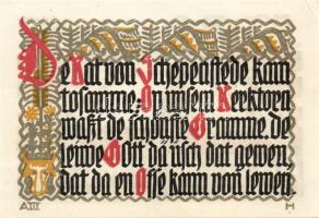 Német Birodalom/Weimari Köztársaság/ Schöppenstedt 1921. 50Pf(10x) 10klf db, teljes sor T:I,I-