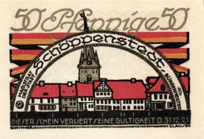 Német Birodalom/Weimari Köztársaság/ Schöppenstedt 1921. 50Pf(10x) 10klf db, teljes sor T:I,I-