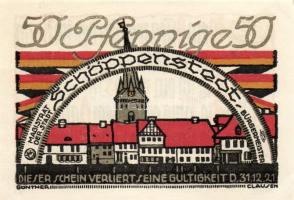 Német Birodalom/Weimari Köztársaság/ Schöppenstedt 1921. 50Pf(10x) 10klf db, teljes sor T:I,I-