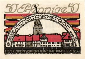 Német Birodalom/Weimari Köztársaság/ Schöppenstedt 1921. 50Pf(10x) 10klf db, teljes sor T:I,I-