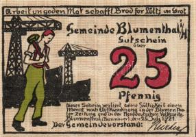 Német Birodalom/Weimari Köztársaság/ Blumenthal 1921. 25Pf + 50Pf + 75Pf 3klf db, teljes sor T:I