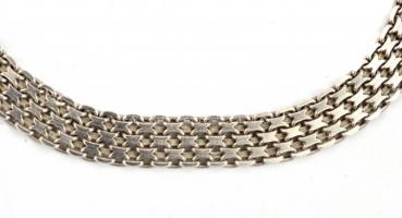 Ezüst(Ag) háromsoros karkötő, jelzett, h: 20 cm, nettó: 8,48 g