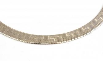 Ezüst(Ag) meandermintás kígyó karkötő, jelzett, h: 17,5 cm, nettó: 4,4 g