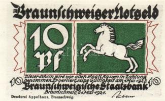 Német Birodalom/Weimari Köztársaság/ Braunschweig 1921. "Eulenspiegel" 10Pf + 25Pf + 50Pf ...
