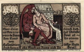 Német Birodalom/Weimari Köztársaság/ Braunschweig 1921. "Eulenspiegel" 10Pf + 25Pf + 50Pf ...