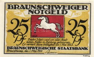 Német Birodalom/Weimari Köztársaság/ Braunschweig 1921. "Eulenspiegel" 10Pf + 25Pf + 50Pf ...