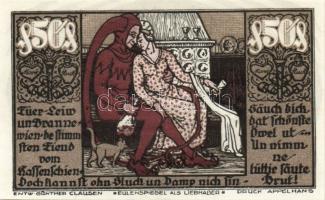 Német Birodalom/Weimari Köztársaság/ Braunschweig 1921. "Eulenspiegel" 10Pf + 25Pf + 50Pf ...