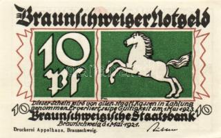 Német Birodalom/Weimari Köztársaság/ Braunschweig 1921. "Alt-Braunschweig" 10Pf + 25Pf + 5...