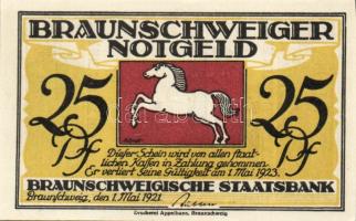 Német Birodalom/Weimari Köztársaság/ Braunschweig 1921. "Alt-Braunschweig" 10Pf + 25Pf + 5...