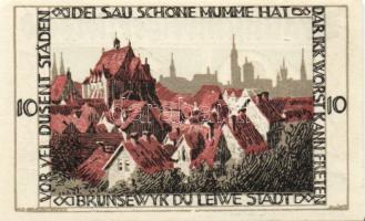 Német Birodalom/Weimari Köztársaság/ Braunschweig 1921. "Alt-Braunschweig" 10Pf + 25Pf + 50Pf + 75Pf 4klf db, teljes sor T:I