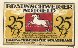 Német Birodalom/Weimari Köztársaság/ Braunschweig 1921. "Alt-Braunschweig" 10Pf + 25Pf + 5...