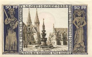 Német Birodalom/Weimari Köztársaság/ Braunschweig 1921. "Alt-Braunschweig" 10Pf + 25Pf + 5...