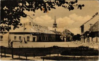 1955 Nagymegyer, Velky Meder, Calovo; utca, üzletek, templom / street view, shops, church (EK)