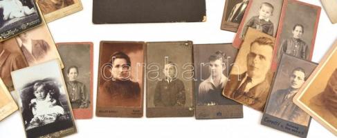 cca 1880-1900 25 db keményhátú fotó: vizitkártya, kabinet fotó