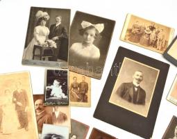 cca 1880-1900 25 db keményhátú fotó: vizitkártya, kabinet fotó