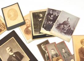 cca 1880-1900 25 db keményhátú fotó: vizitkártya, kabinet fotó