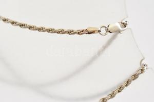 Ezüst(Ag) walles nyaklánc, jelzett, h: 45,5 cm, nettó: 8,49 g