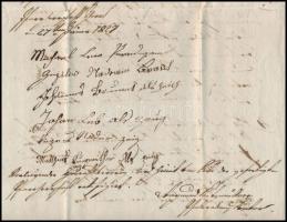 1827 Szerződés, gótbetűs folyóírásal