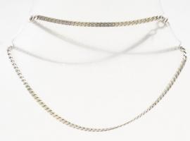 Ezüst(Ag) "s" szemű nyaklánc, jelzett, h: 42,5 cm, nettó: 7,48 g