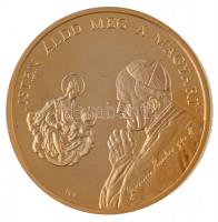 Bognár György (1944-) / Lebó Ferenc (1960-) 1991. II. János Pál pápa látogatása - Budapest aranyozott fém emlékérem műanyag tokban (65mm) T:1 (eredetileg PP)