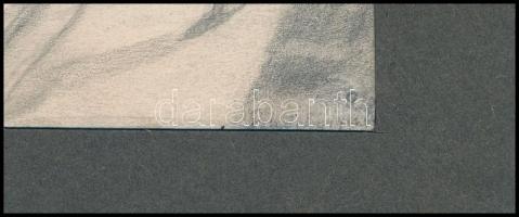 Schönberger jelzéssel: Szerelmi háromszög. Ceruza, papír, paszpartuban, 11×12,5 cm