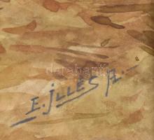 Edvi Illés Aladár (1858-1927): Boci. Akvarell, papír, jelzett, fa keretben, 23×33 cm