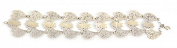 Ezüst(Ag) áttört extravagáns denevér karkötő, jelzett, h: 19,5 cm, nettó: 16,47 g
