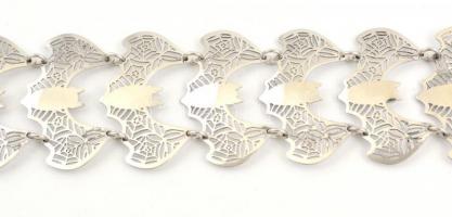 Ezüst(Ag) áttört extravagáns denevér karkötő, jelzett, h: 19,5 cm, nettó: 16,47 g
