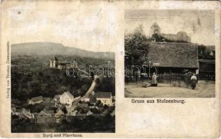 1907 Szelindek, Stolzenburg, Slimnic; Burg und Pfarrhaus / vár és evangélikus paplak. Thomas Zimmermann kiadása / castle, Lutheran rectory (r)